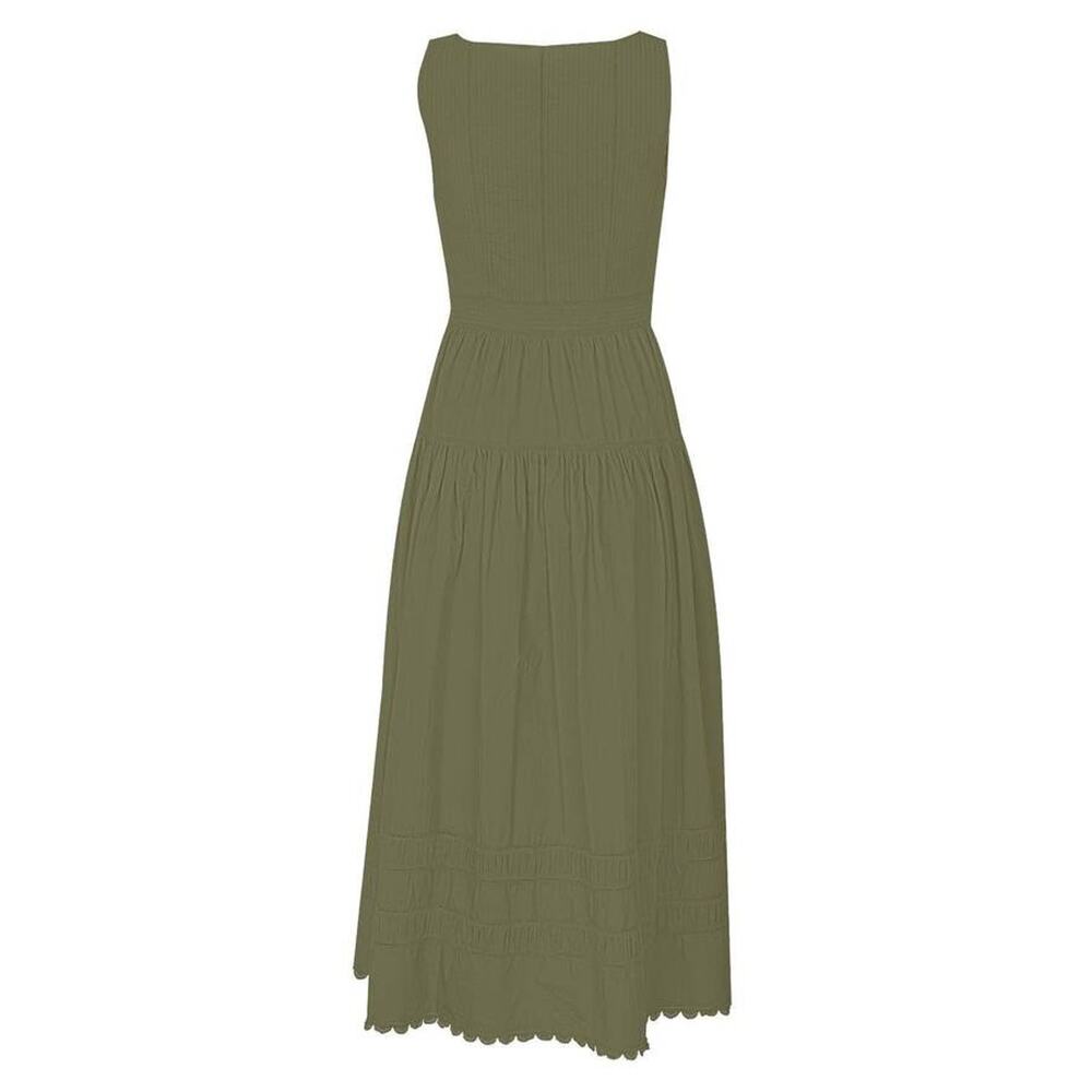 Ulla Johnson Olive Tiered Midi Dress with Sweetheart Bodice - Picture 5 of 7